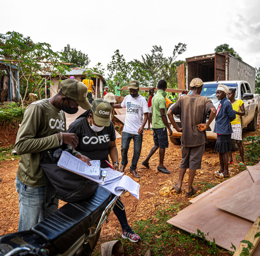 CORE giving shelter assistance in Haiti