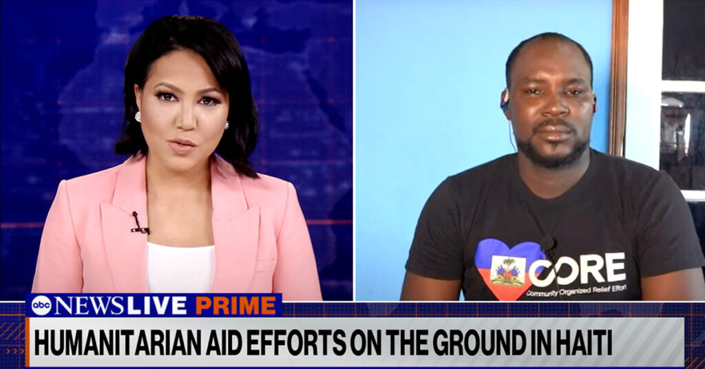 ABC News’ Stephanie Ramos speaks with Garry Calixte from CORE Response on their ongoing efforts to provide humanitarian aid in Haiti.