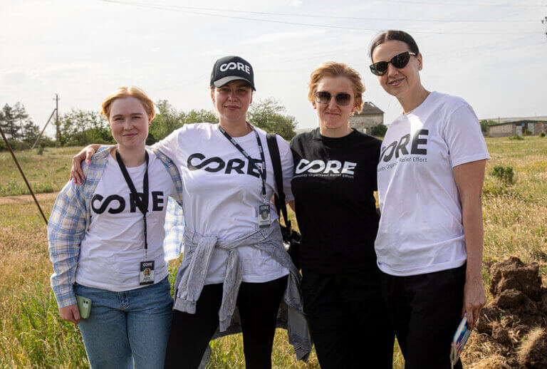 A group of CORE Ukraine staff pose for a photo.