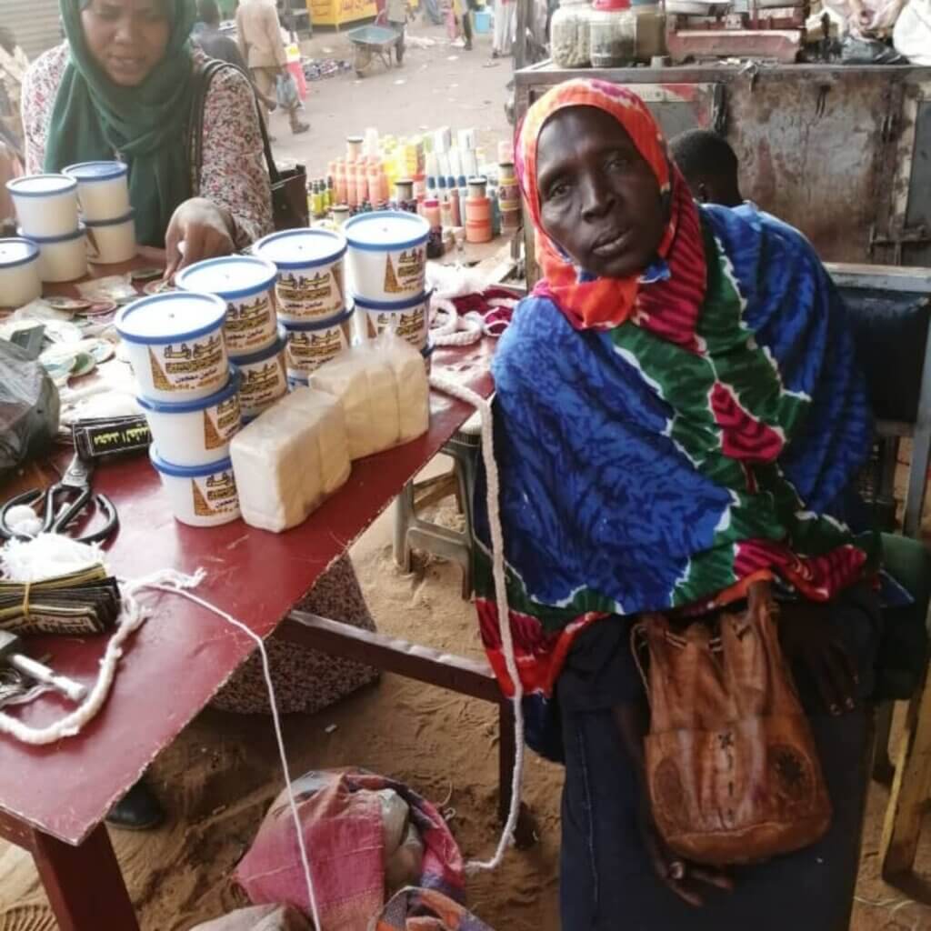 Um Kulthum Sudan livelihoods beneficiary at market