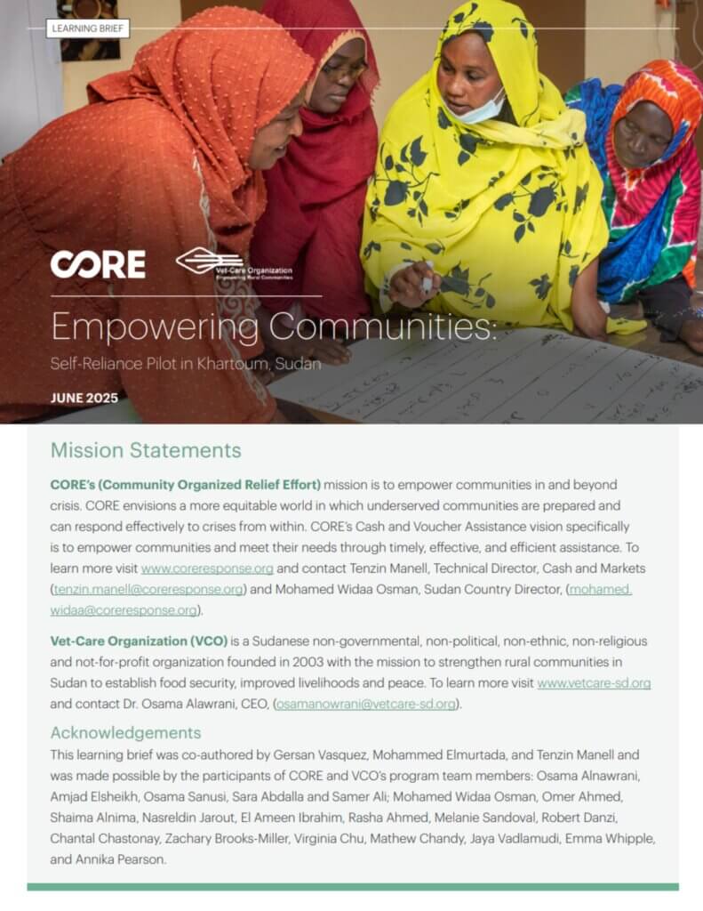 Sudan Livelihoods Pilot - June 2025 cover