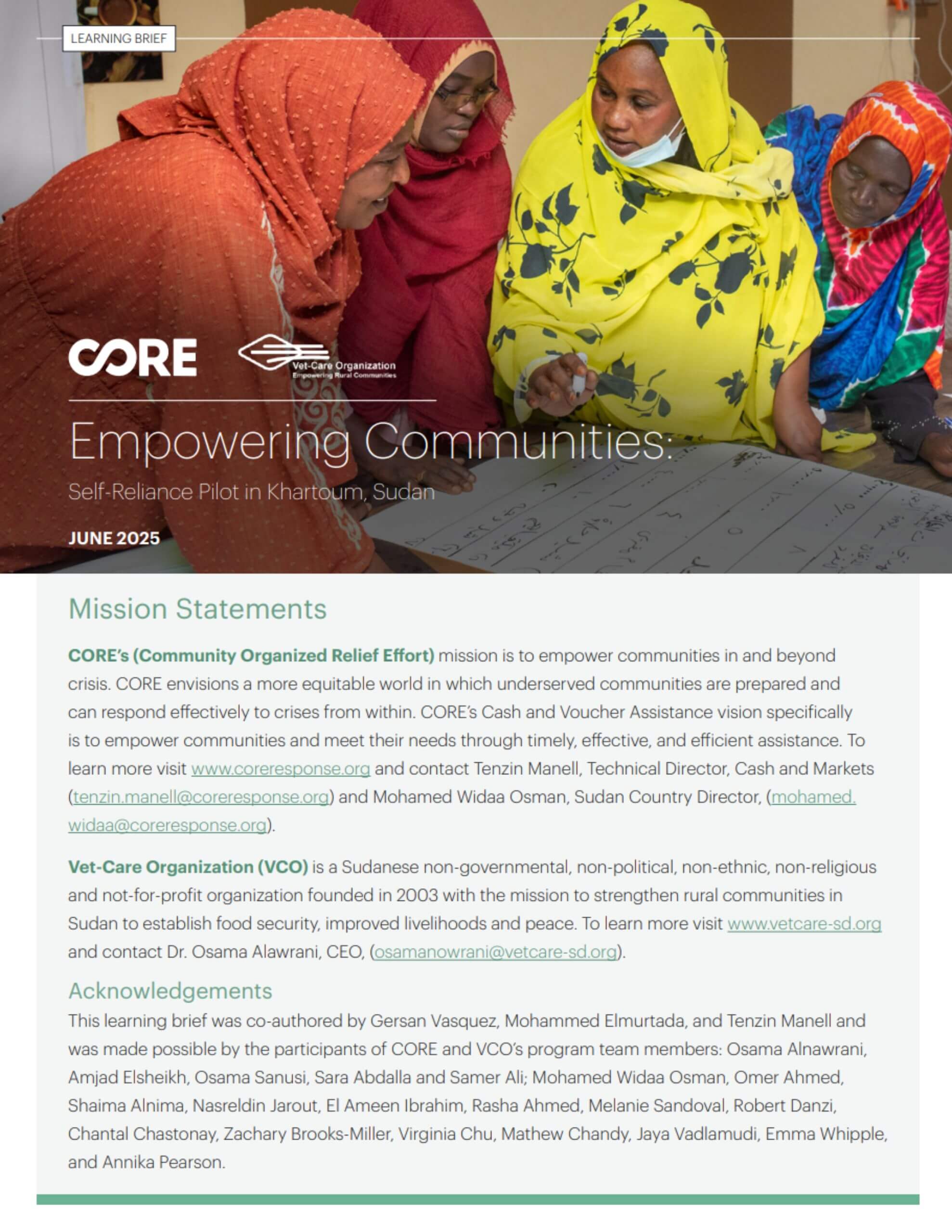 Sudan Livelihoods Pilot - June 2025 cover