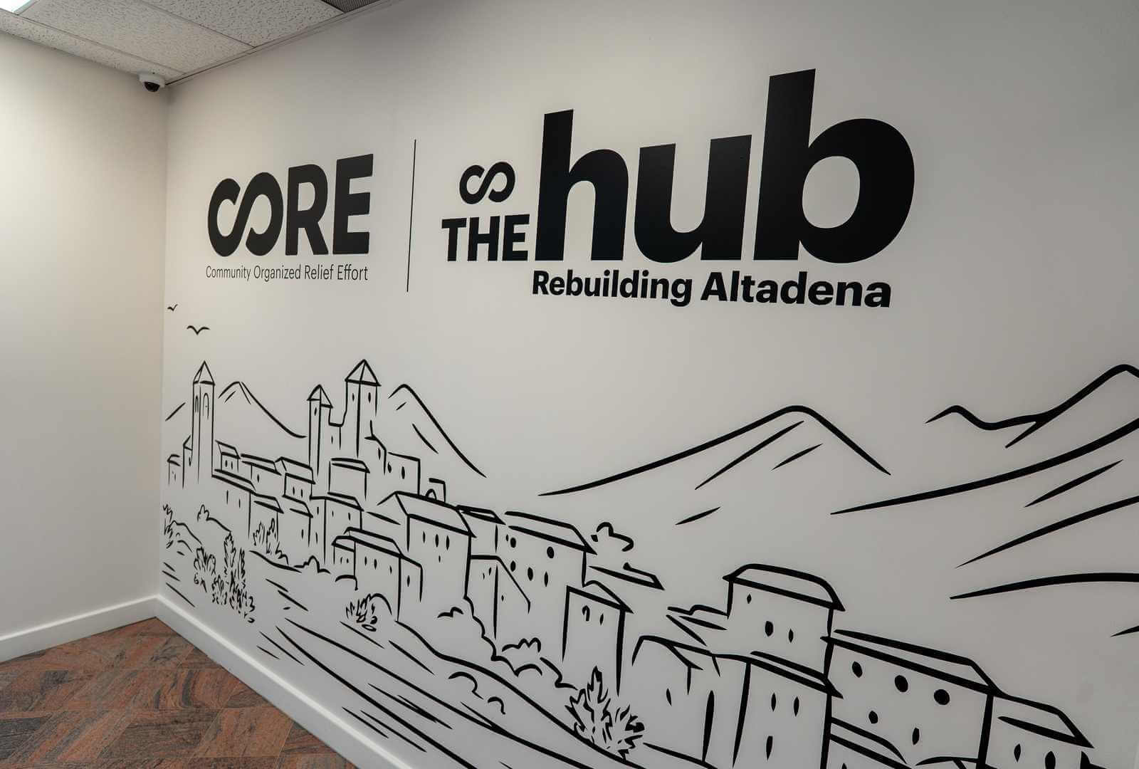 A painted mural at the entrence to The Hub.