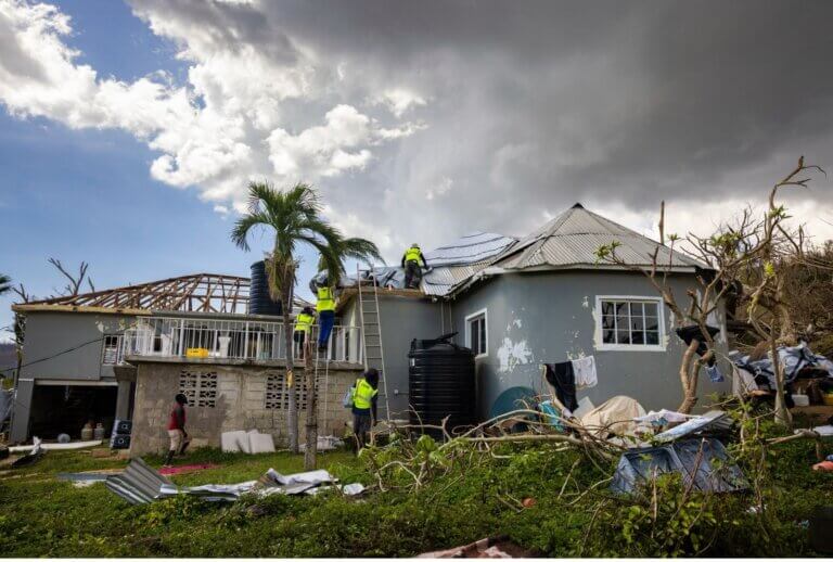 huricane melissa tarping