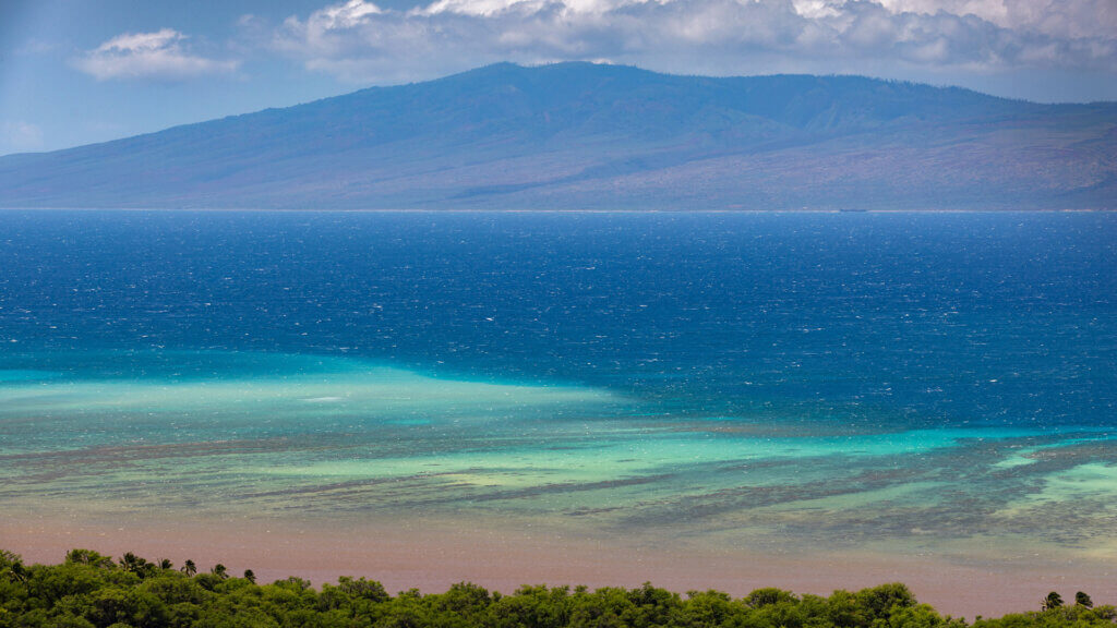 Landscape image from Molokai overlooking the ocean.