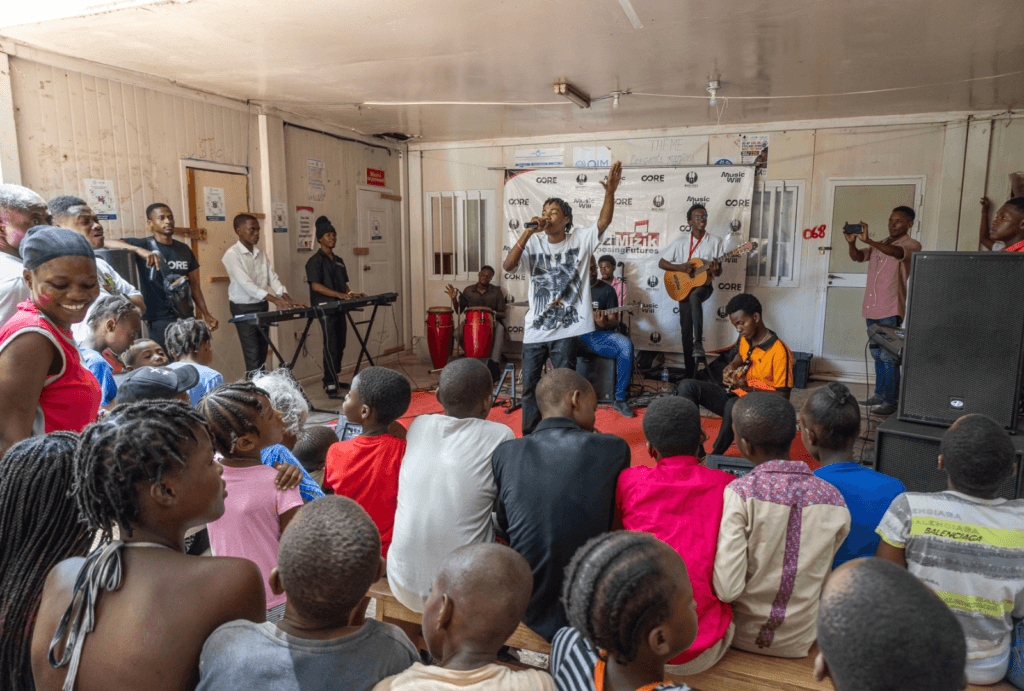 Performance at the displacement camp.